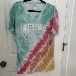 Tie-Dye V-Neck Women's Top